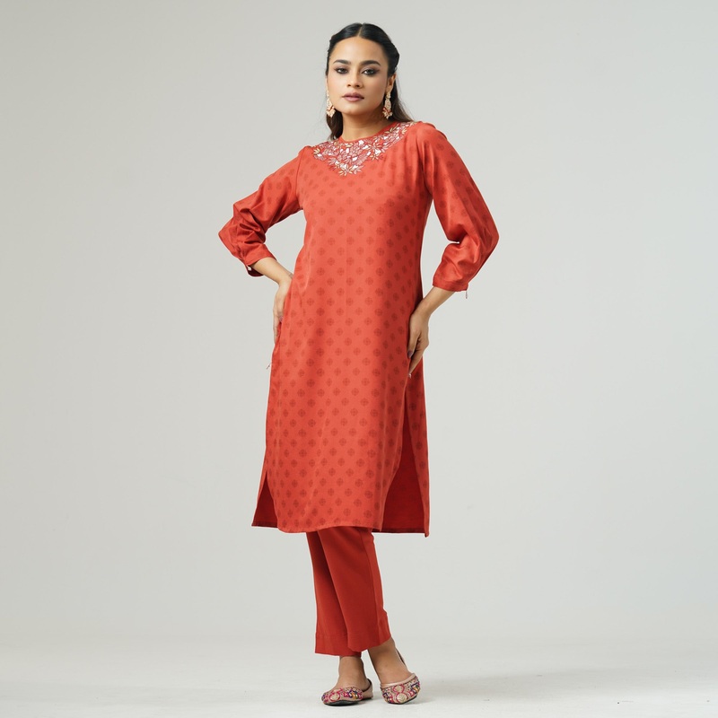 Womens Burnt Orange Two Piece Set S BURNT ORANGE