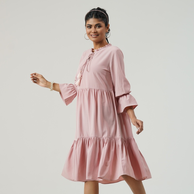 Womens Dusty Pink Dress S DUSTY PINK