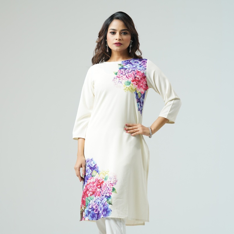 Womens Ethnic Off White Kurti S OFF WHITE