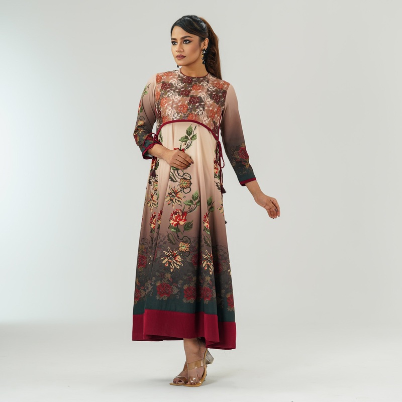 Womens Multicolor Anarkali Gown S MULTI COLOR