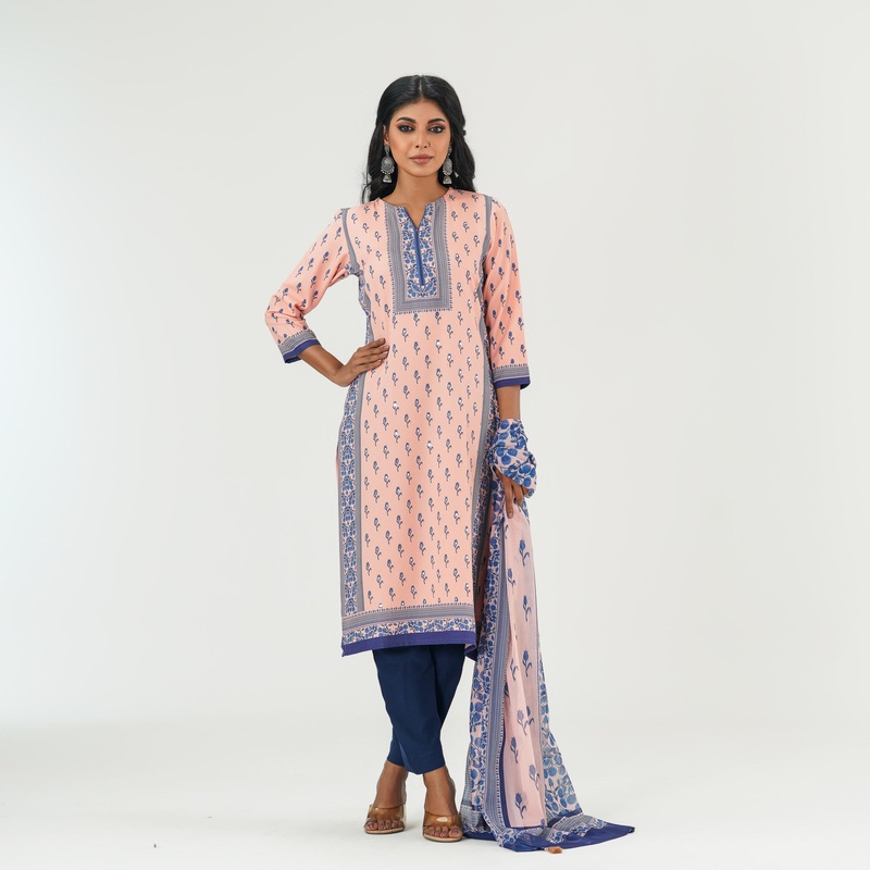 Womens Peach Blue Three Piece Set S PEACH BLUE