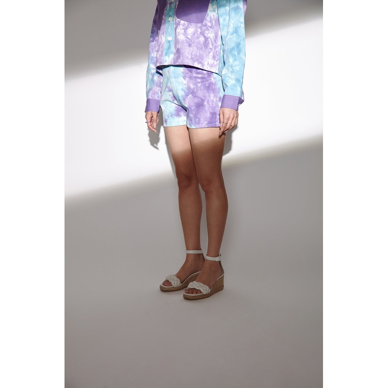 Blue Tie & Dye Twill Shorts 24 Blue