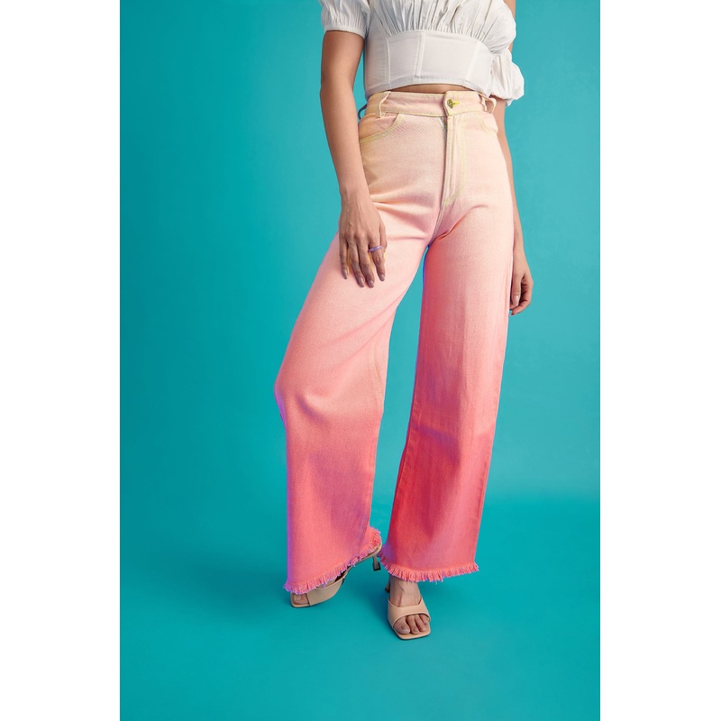 Pink Ombre Denim Jeans 24 Pink