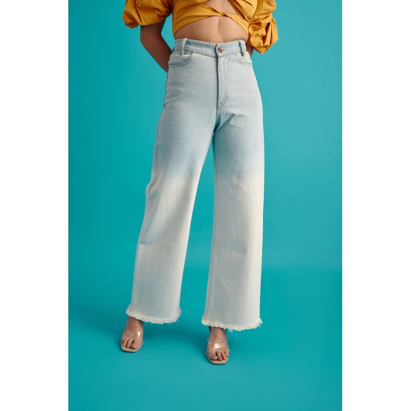 White Ombre Denim Jeans(Single Color) 24 White