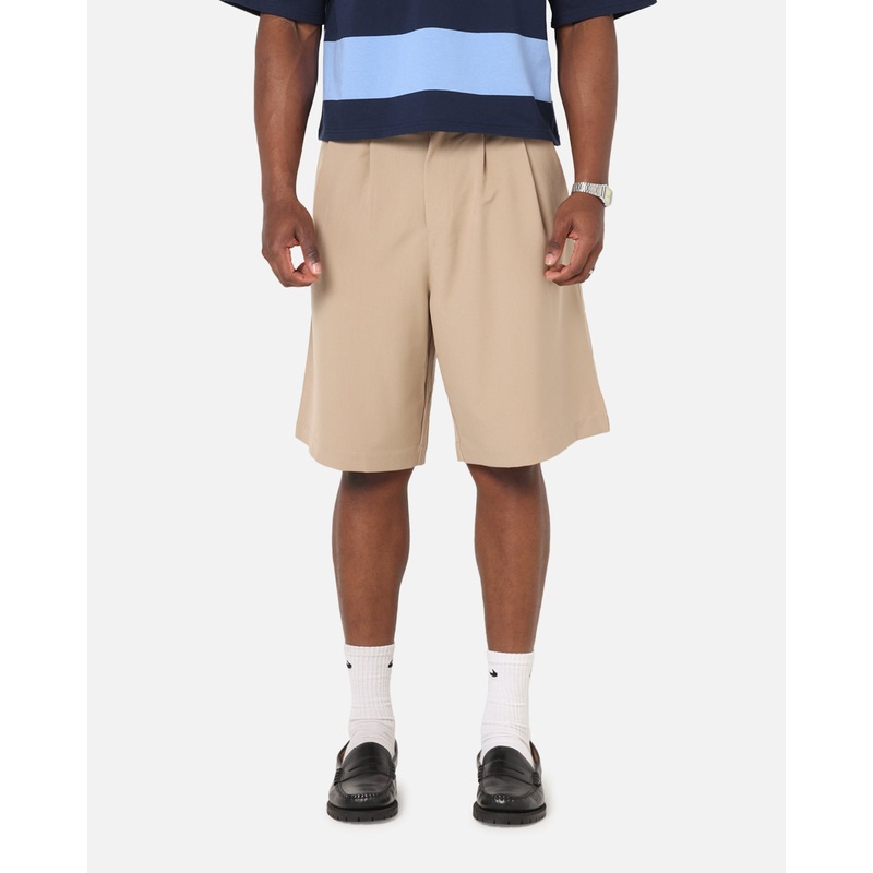 XXIII Baggy Pleated Shorts Tan 28