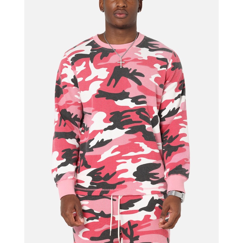XXIII Printed Thermal Long Sleeve T-Shirt Pink Camo S