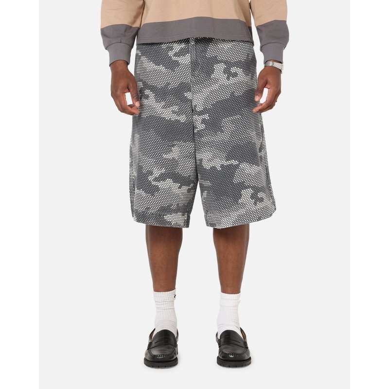 XXIII Wide Leg Denim Shorts Digi Camo 28