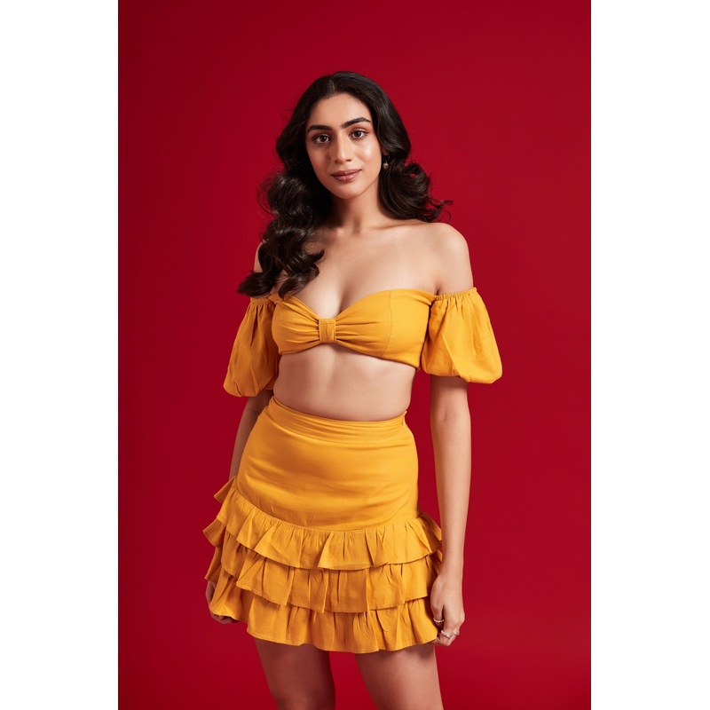 Yellow Mini Frill Skirt 24 Yellow
