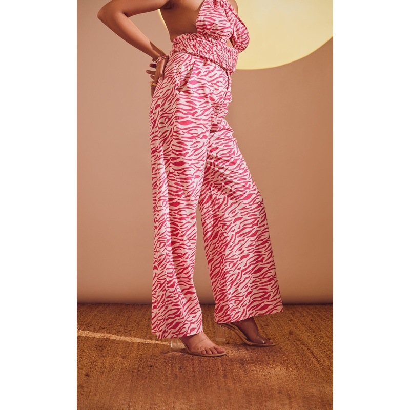Abstract Print Trouser Pink 24 Pink