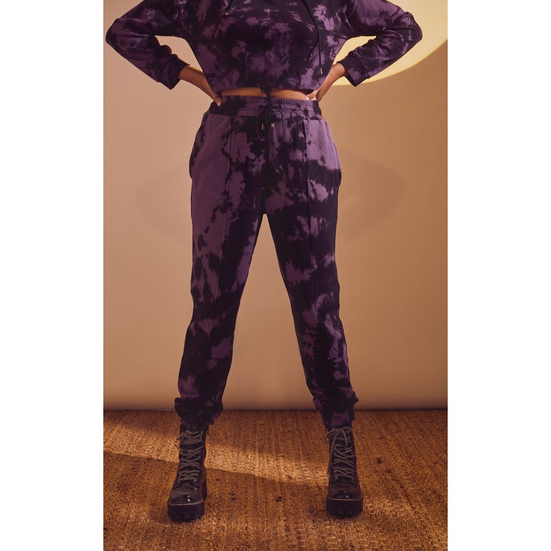 Black-Lavender Tie & Dye Joggers XS/S Lavender