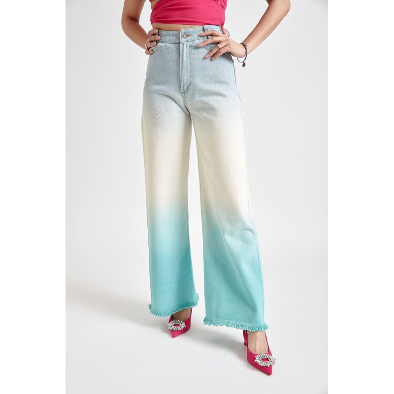 Blue Ombre Denim Jeans(Double Colors) 24 Blue
