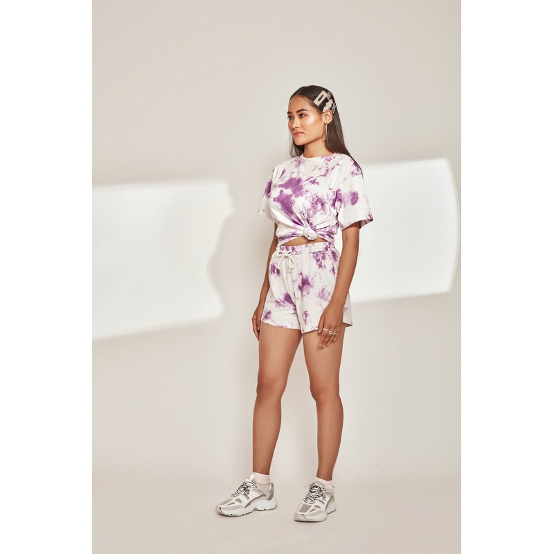 Lavender Tie & Dye Shorts 24 Lavender