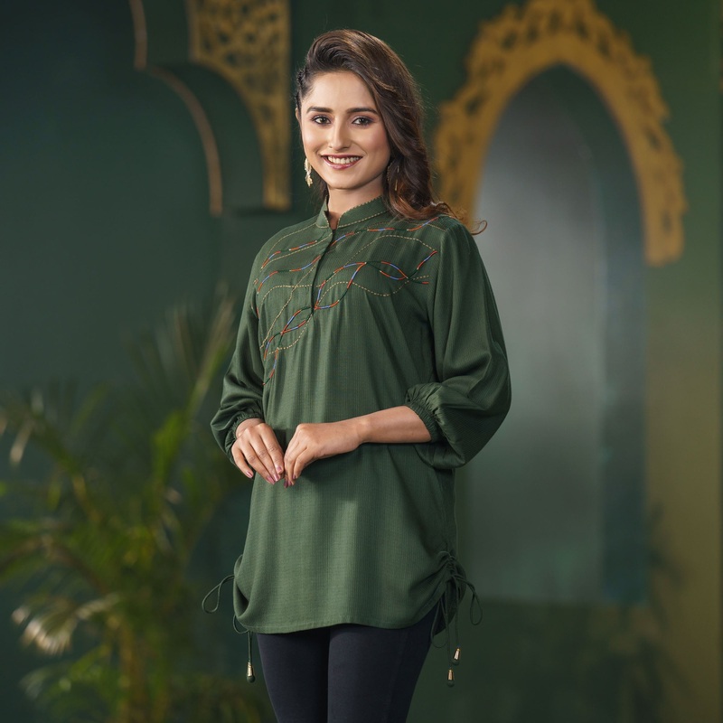 Womens Ethnic Tops-Eden Green L EDEN GREEN