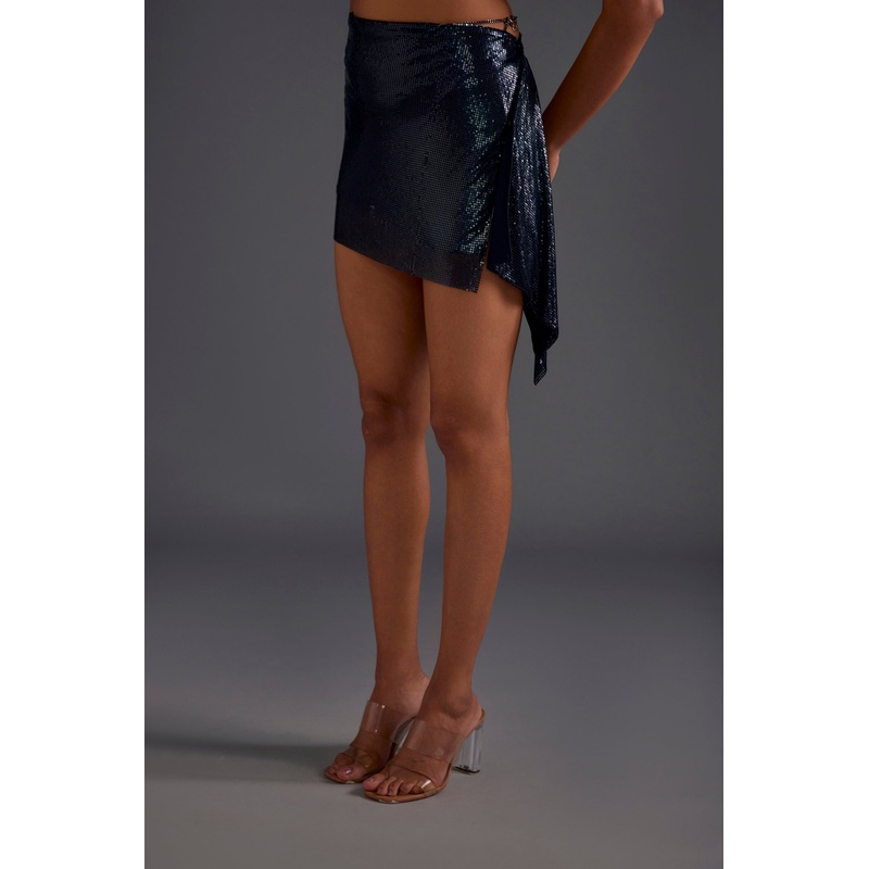 Black-Blue Chainmail Skirt XS/S