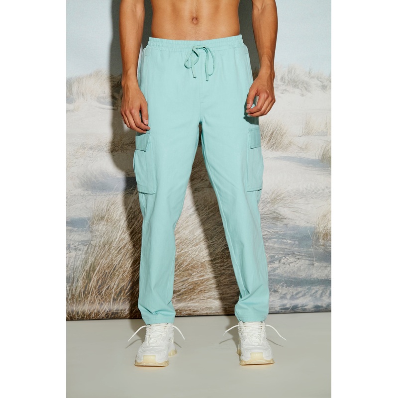 Mens Twill Cargo Pants 28 Blue