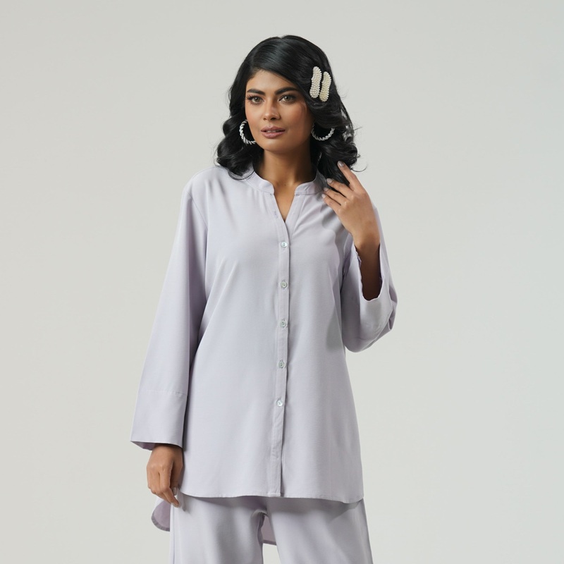 Womens Lavender Pink Shirt S LAVENDER