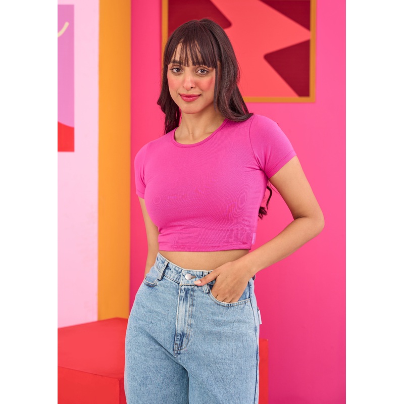 Emily in Paris: Pink Baby Tee XS Pink