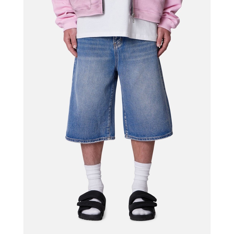 MNML Ultra Baggy Denim Shorts Raw Blue 28