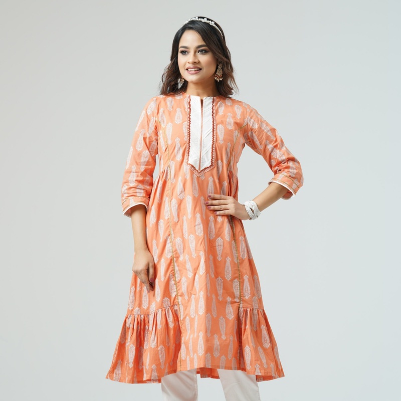 Womens Coral Kurti S CORAL