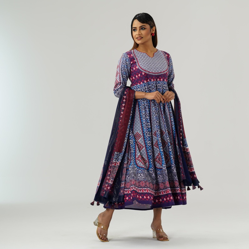 Womens Ethnic Multicolor Three Piece Set S MULTI COLOR