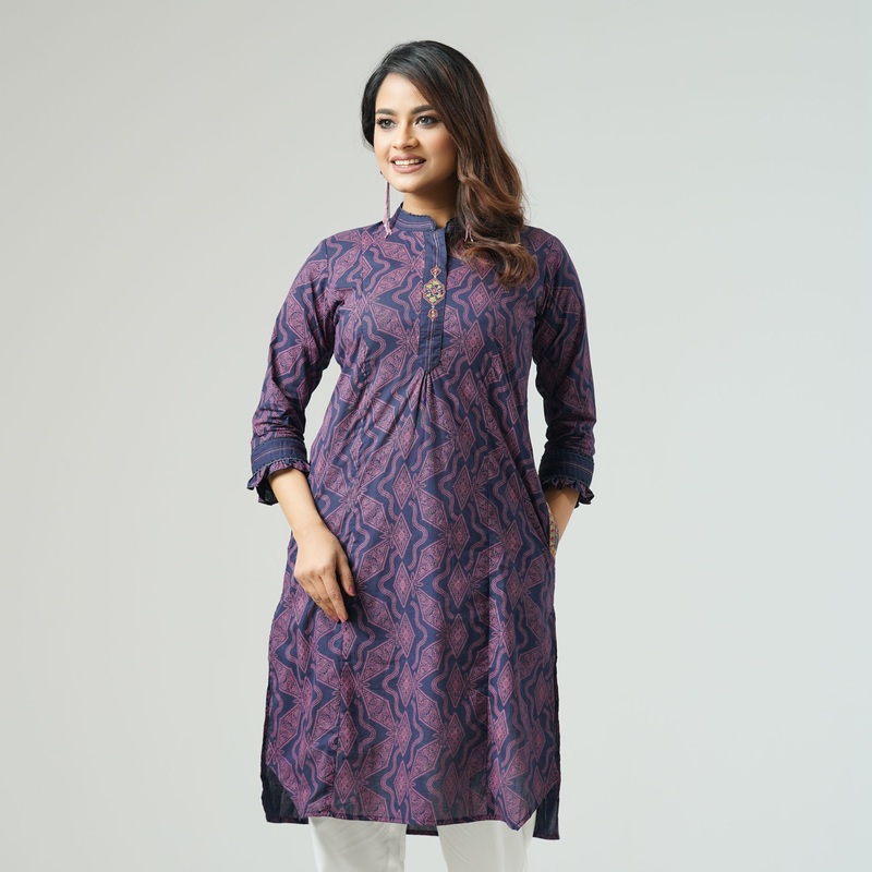 Womens Navy Ethnic Tunic M NAVY