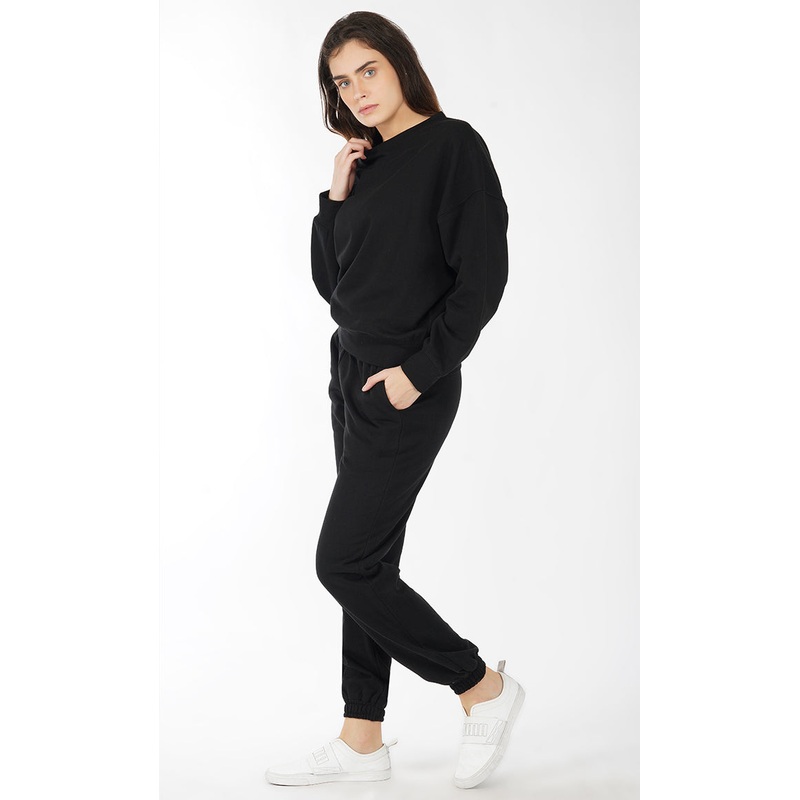 Black Oversized Sweatshirt and Joggers Set XS/S XS/S Black