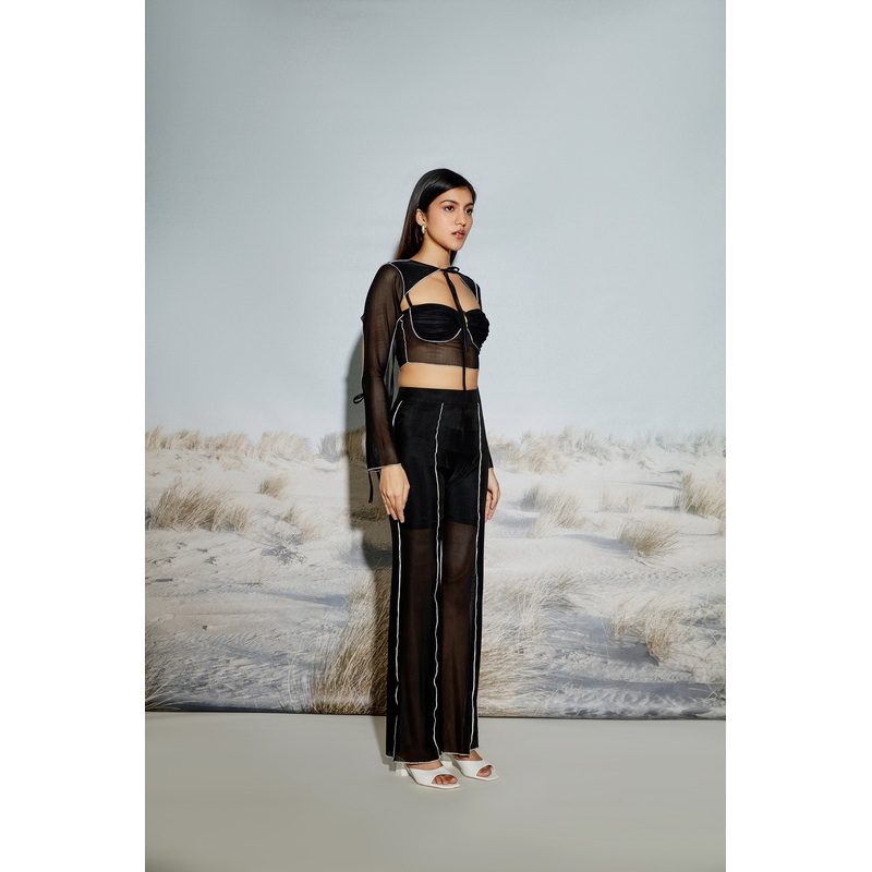 O-Ring Mesh Top and Pant Set XS 24 Black