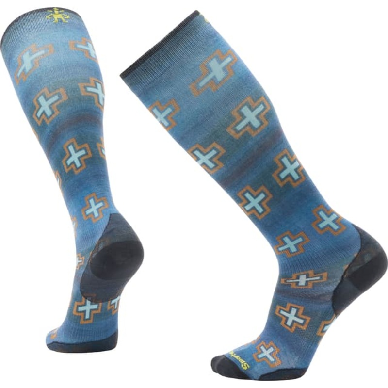 Smartwool Ski Paths Crossed Print Over The Calf Socks – Unisex