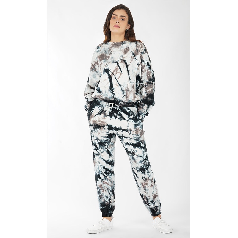 Tie & Dye Oversized Sweatshirt and Joggers Set XS/S XS/S Black