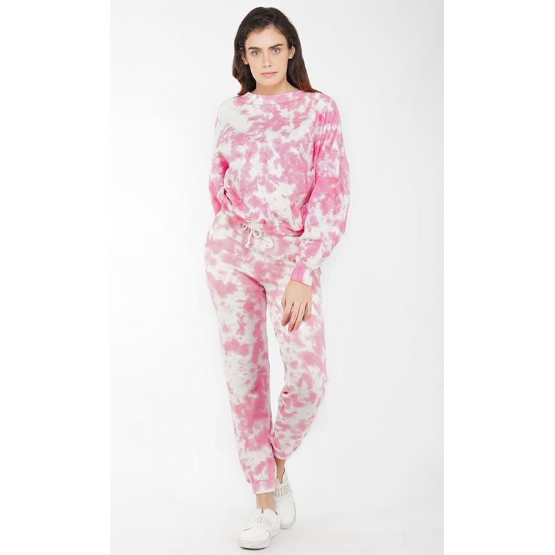 Tie & Dye Oversized Sweatshirt and Joggers Set XS/S XS/S Pink