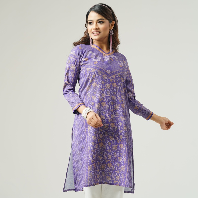 Womens Ethnic Purple Kurti S PURPLE