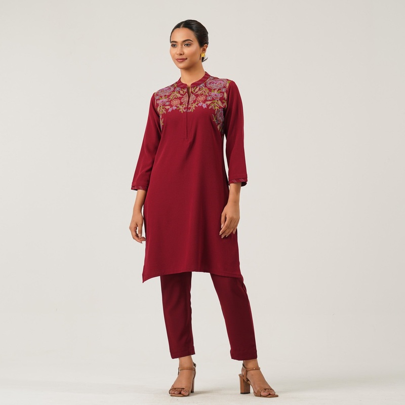 Womens Maroon Two Piece Set S MAROON