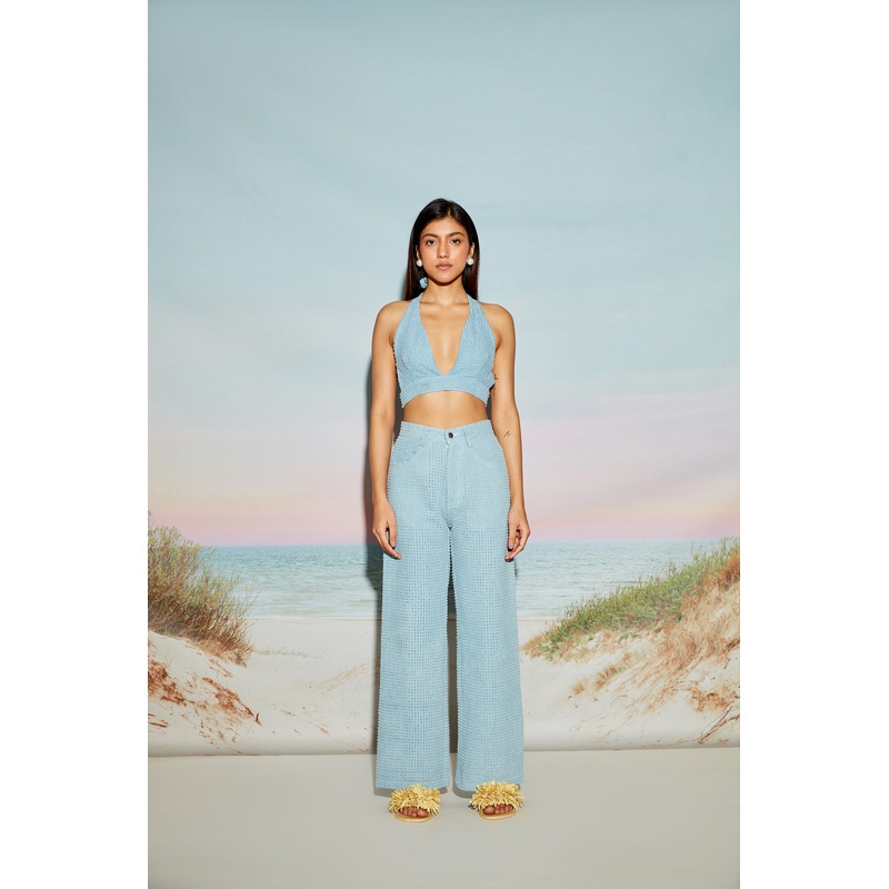 Engineered Distress Denim Jeans 24 Blue