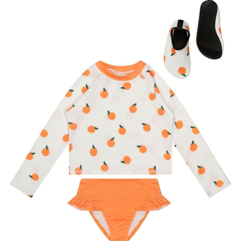 IZOD Oranges Print 3 Piece Rashguard Set – Girls