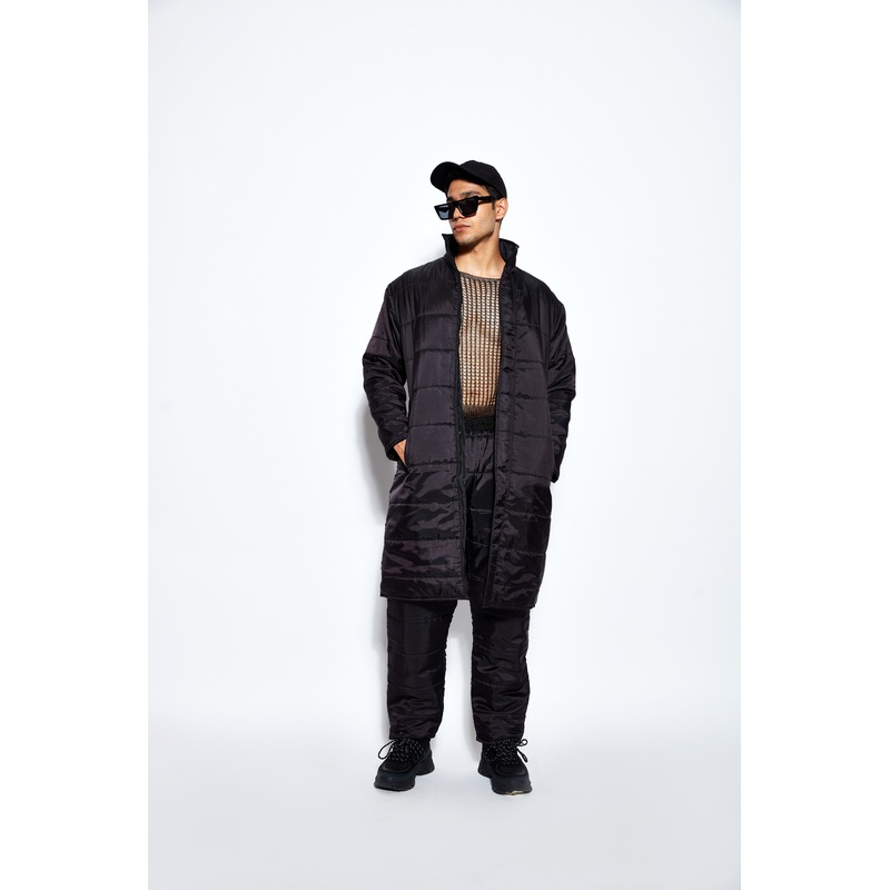 Long Puffer Jacket-Black XS/S Black