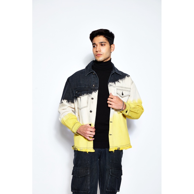 Ombre Denim Jacket -Yellow XS Yellow