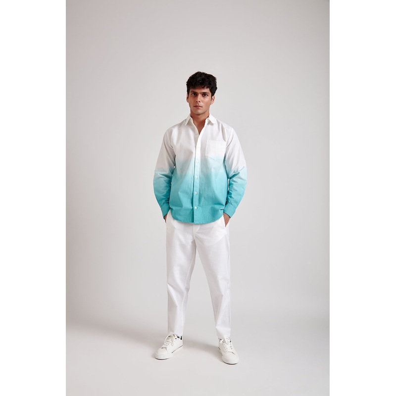 Ombre Shirt and Trouser Set XXS XXS Blue