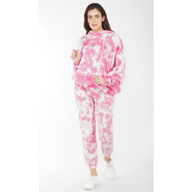 Tie & Dye Over-sized Hoodie and Joggers Set XS/S XS/S Pink