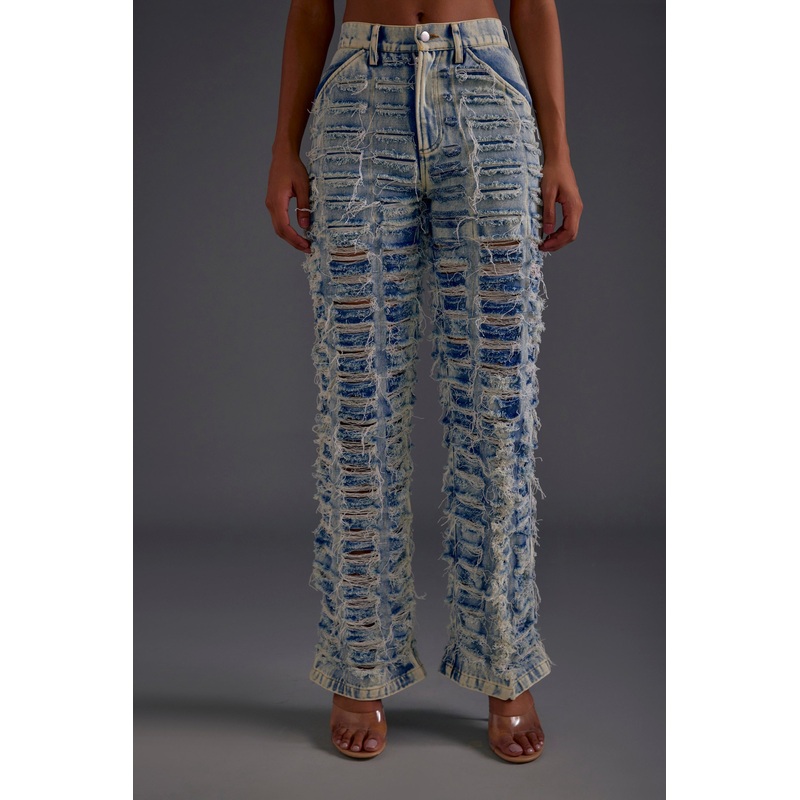 Blue Distressed Denim Jeans 24 Blue