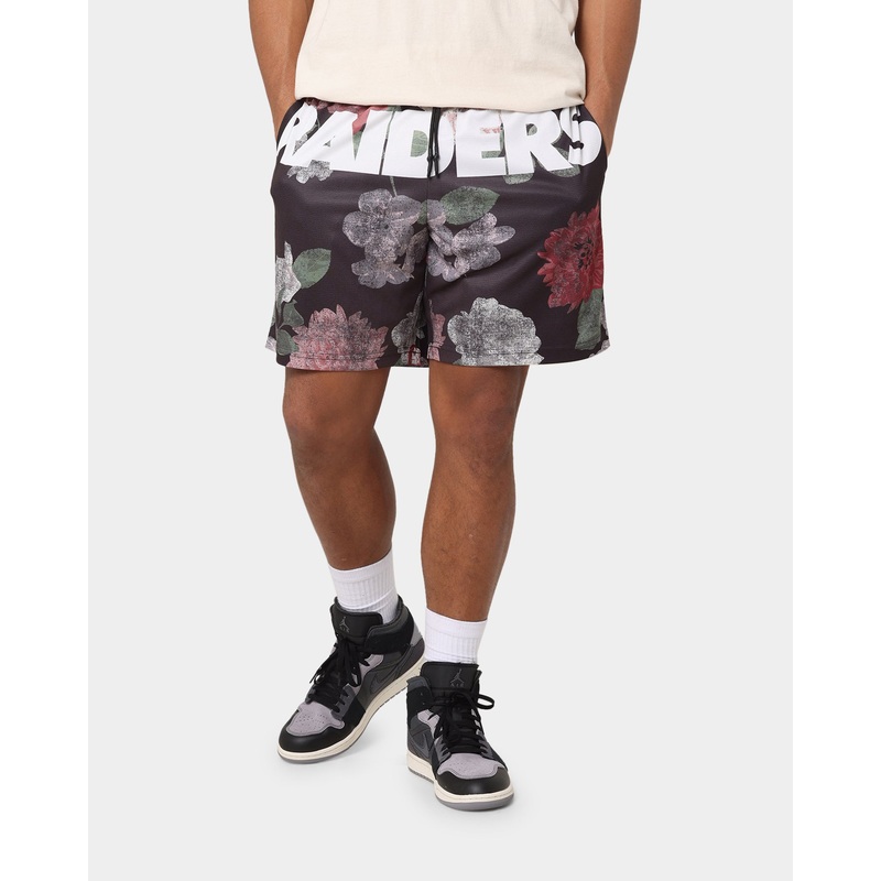 Majestic Athletic Las Vegas Raiders Digi Floral Camo Shorts Faded Black S