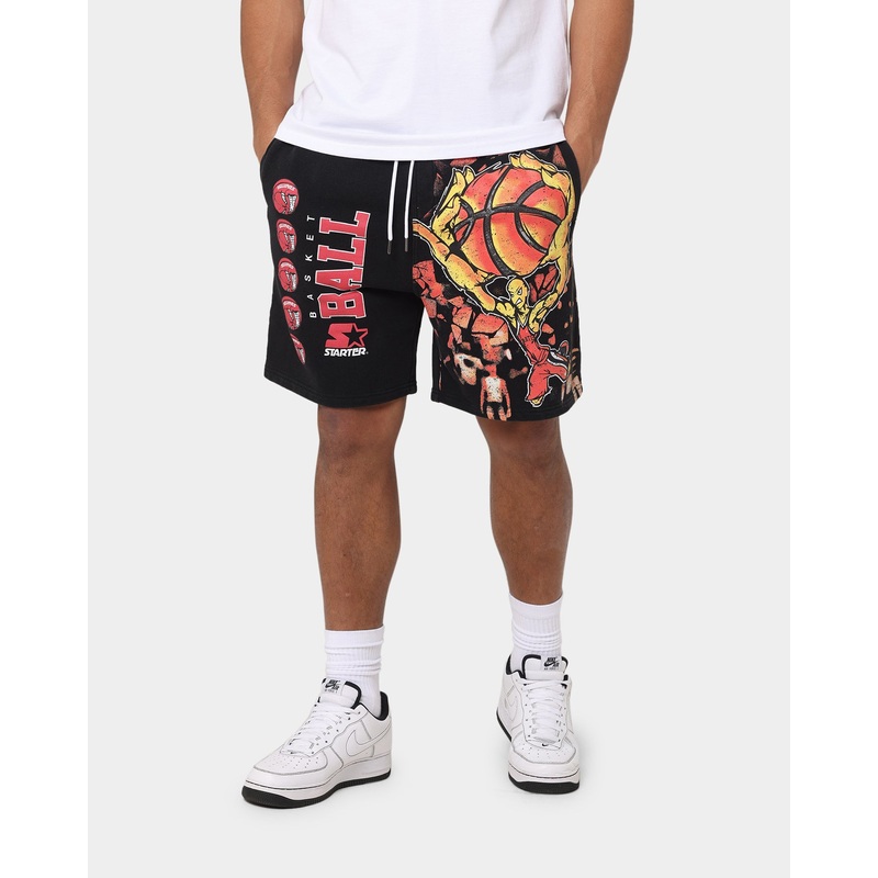 Starter Slamming Track Shorts Washed Black XS