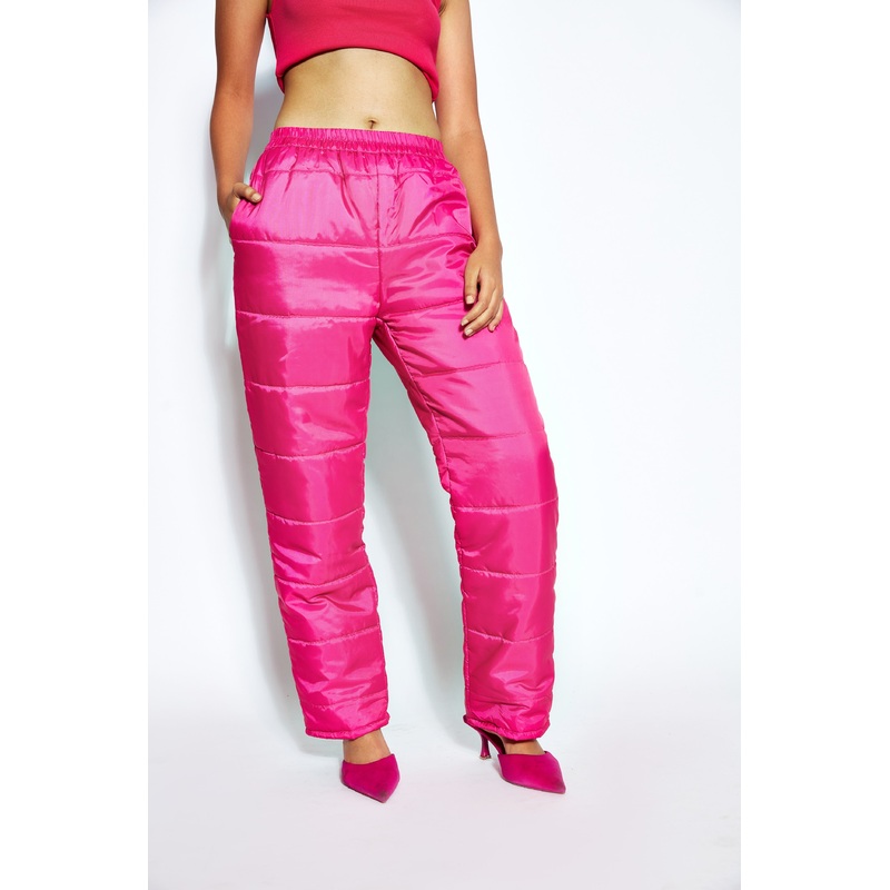 Unisex Straight Fit Puffer Pant 24 Pink