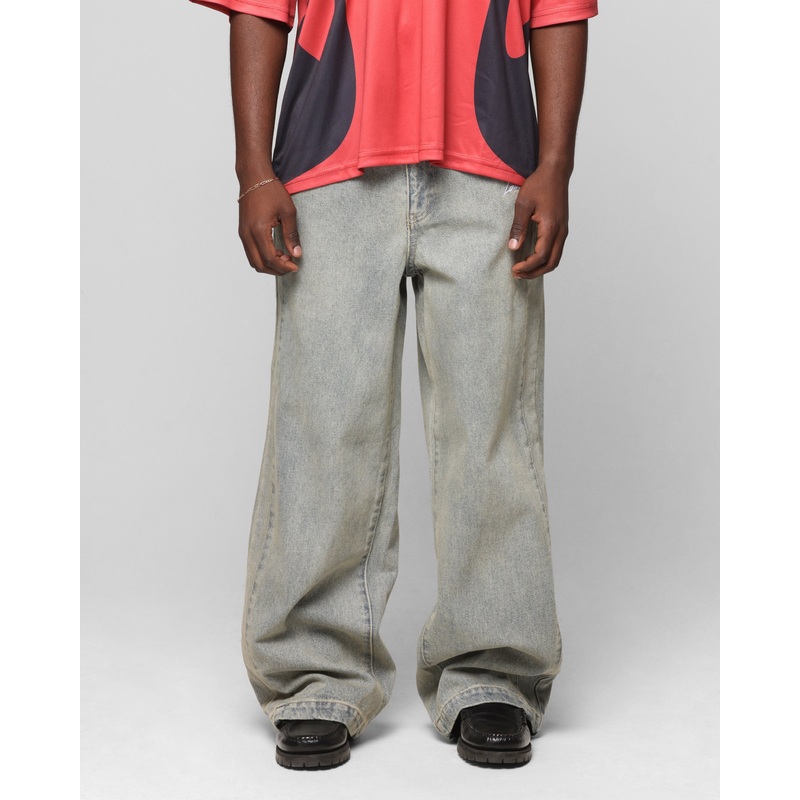 Loiter Star Walker Wide Leg Jean Washed Blue 28