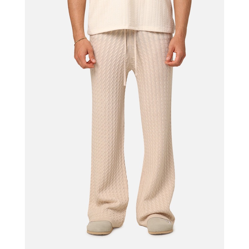 XXIII Slouch Wide Leg Knit Pants Cream S