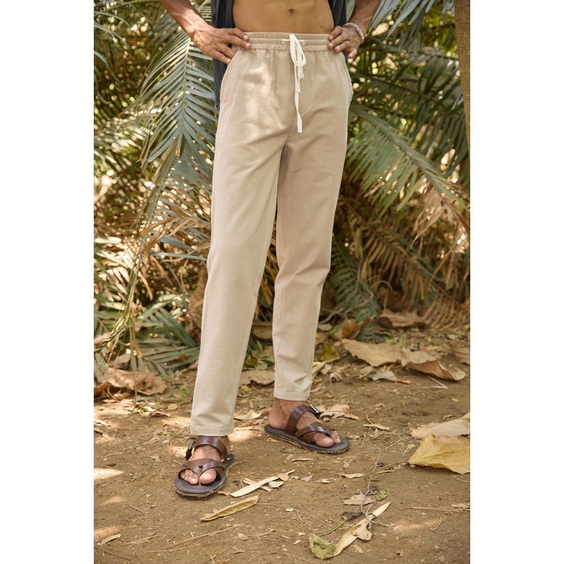 Beige Relaxed Fit Men’s Trouser Beige 26