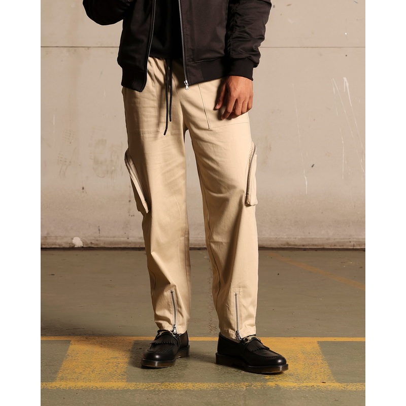 Saint Morta Gallery Zip Cargo Pants Stone XS