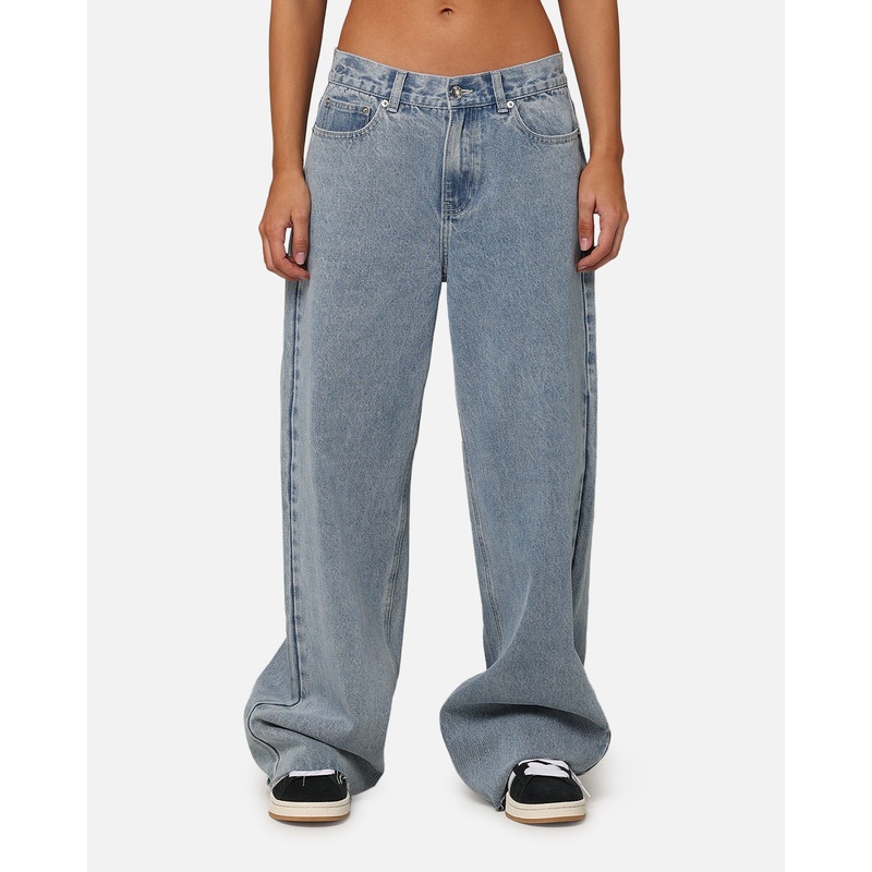 XXIII Women’s Wide Leg Cut Hem Jeans Light Denim 6