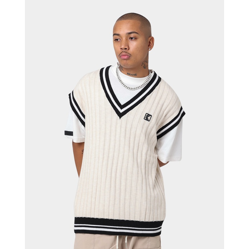 Karl Kani OG Rib Knit Vest Cream S