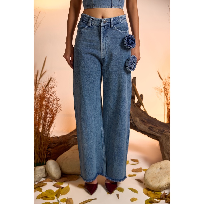 Denim Corsage Straight Fit Jeans 24 Blue