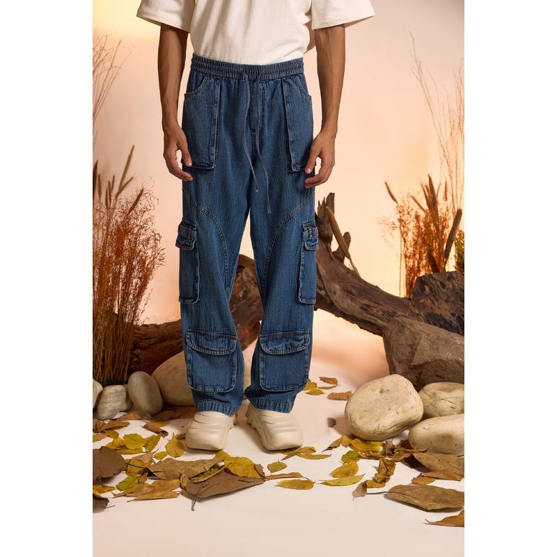 Drifter Denim Cargo Jeans-Men 26 Blue